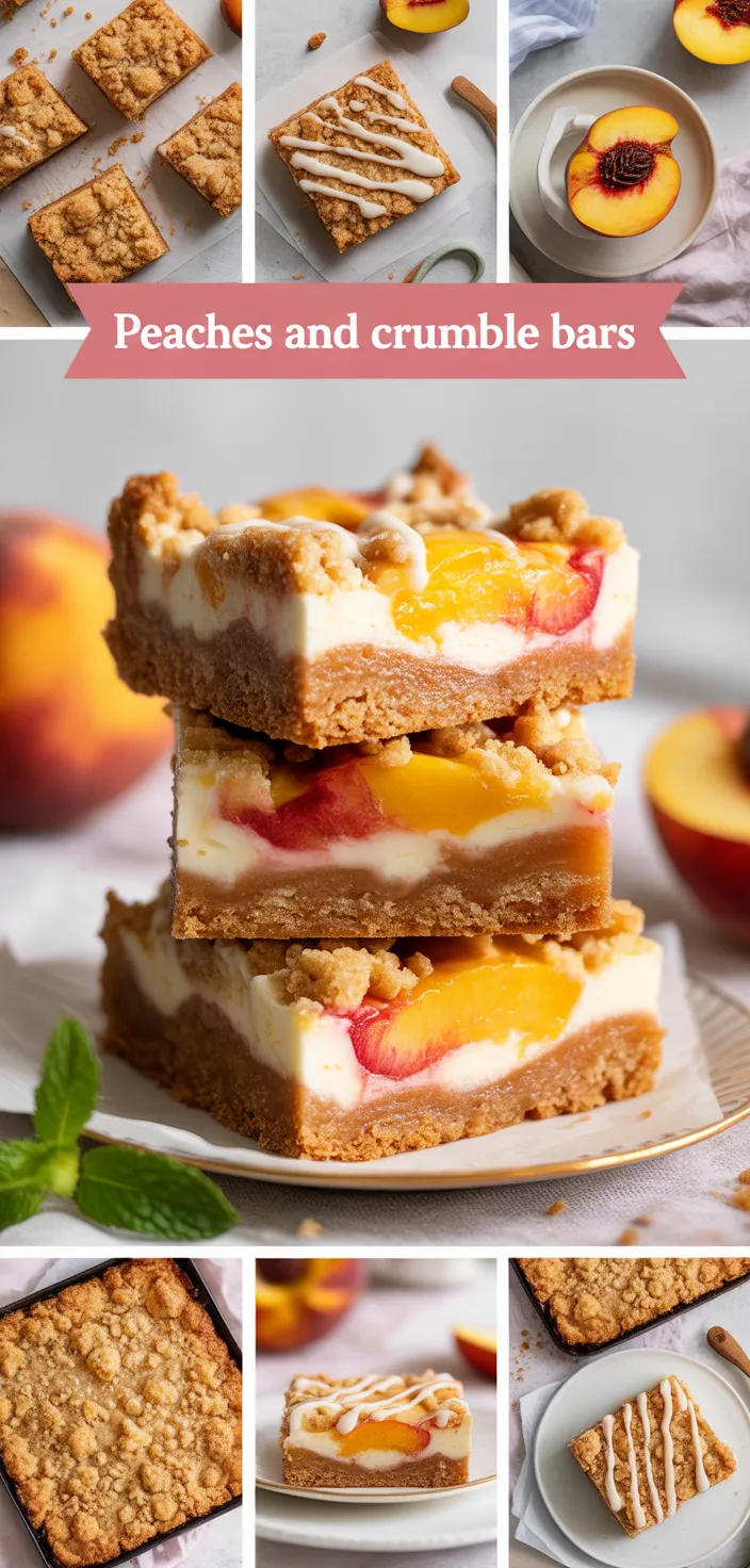 A photo of Peaches And Cream Crumble Bars Recipe