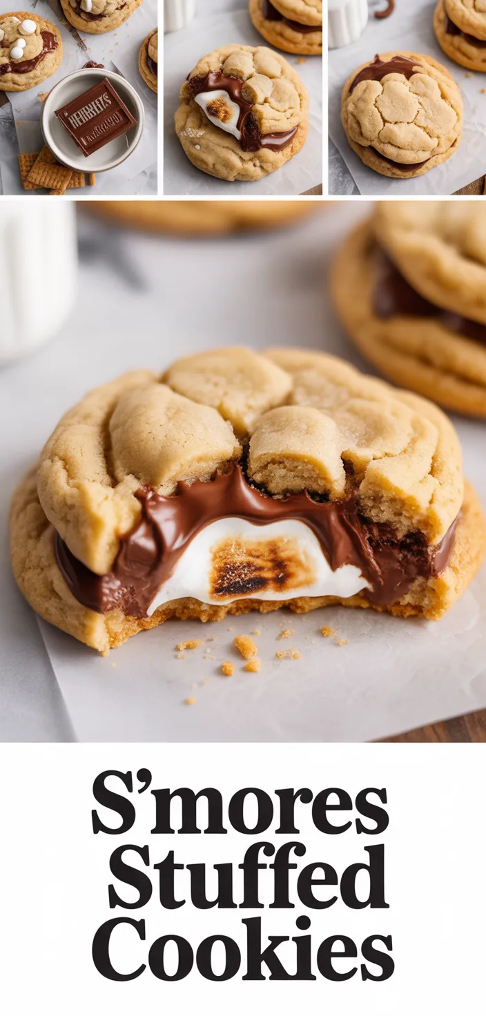 A photo of S'mores Stuffed Cookies Recipe