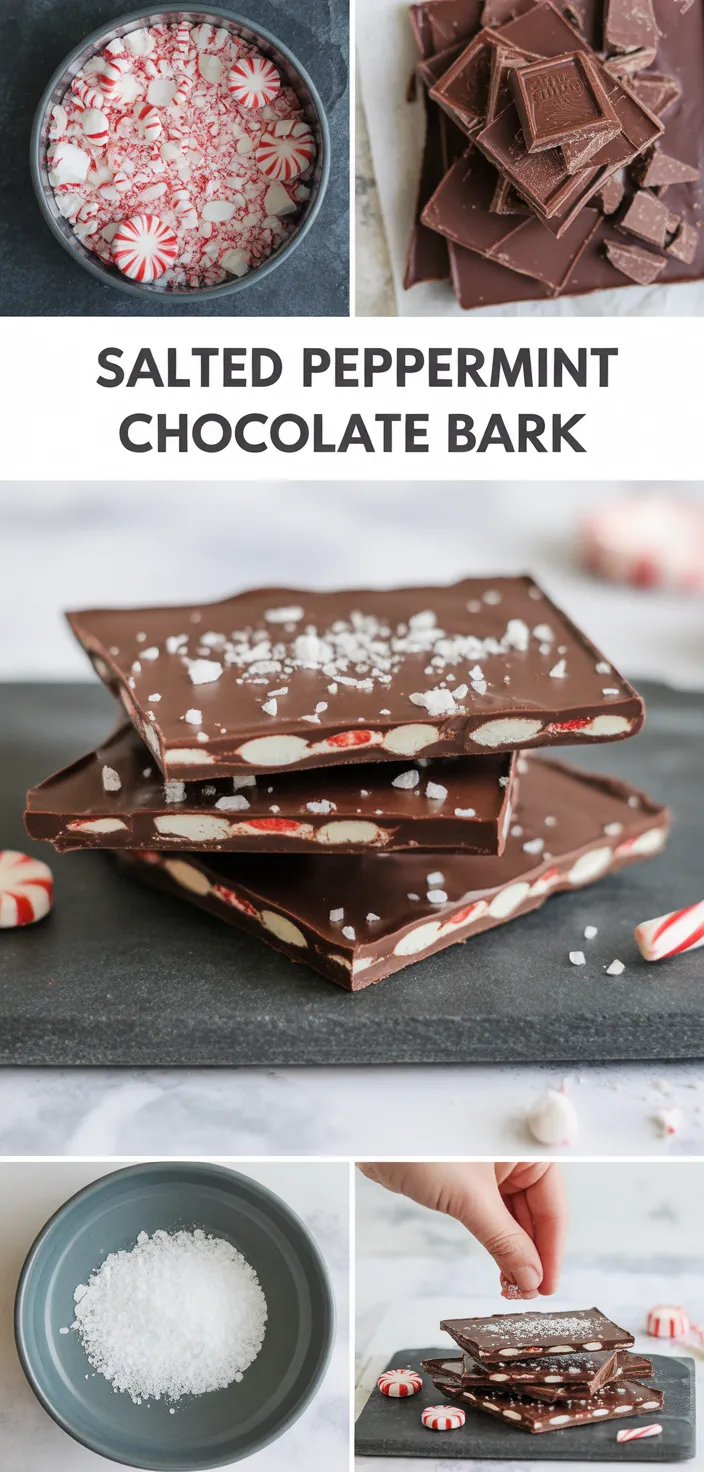 A photo of Salted Peppermint Chocolate Bark Recipe