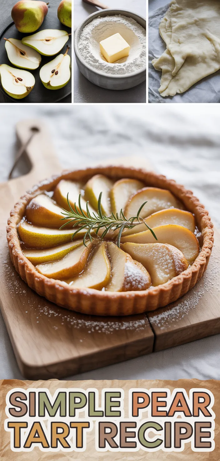 A photo of Simple Pear Tart Recipe With Fresh Pears