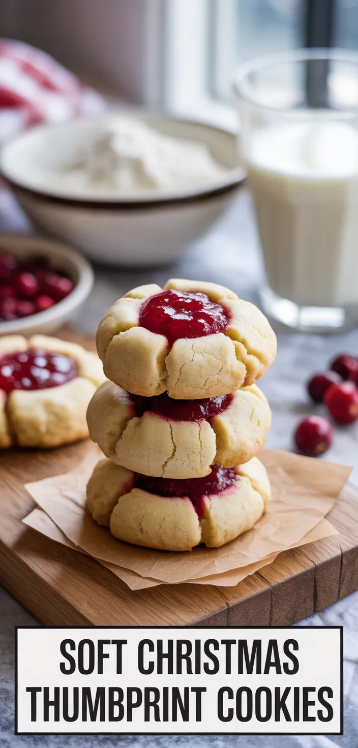 A photo of Soft Christmas Thumbprint Cookies   Recipe