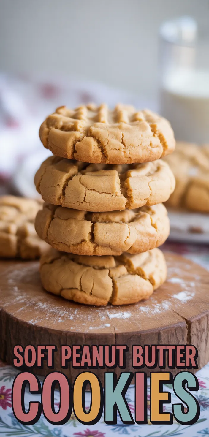 A photo of Soft Peanut Butter Cookies Recipe