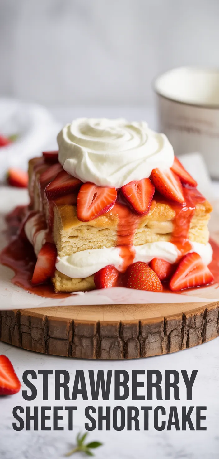 A photo of Strawberry Sheet Shortcake Recipe