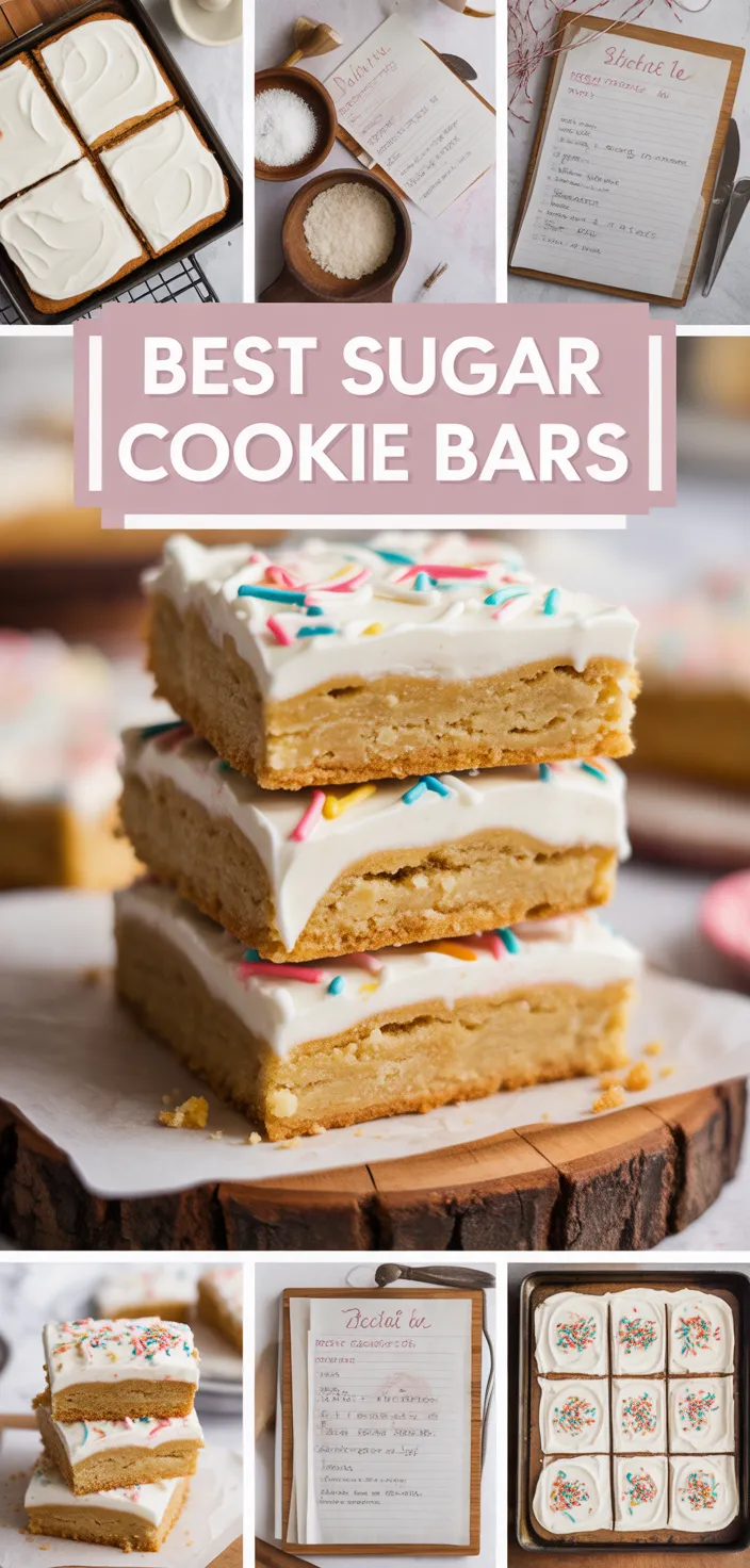 A photo of The BEST Sugar Cookie Bars (easy!) Recipe