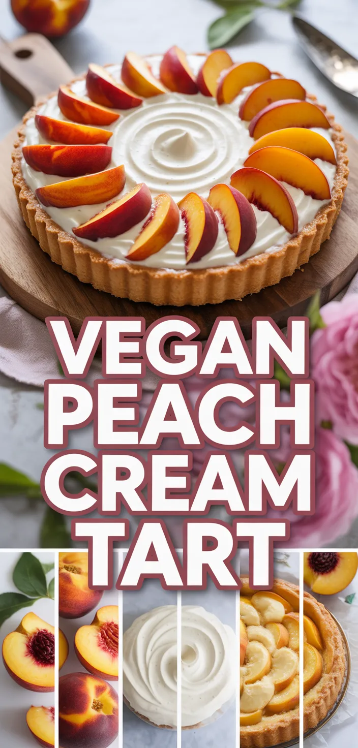 A photo of Vegan Peaches And Cream Puff Pastry Tart Recipe