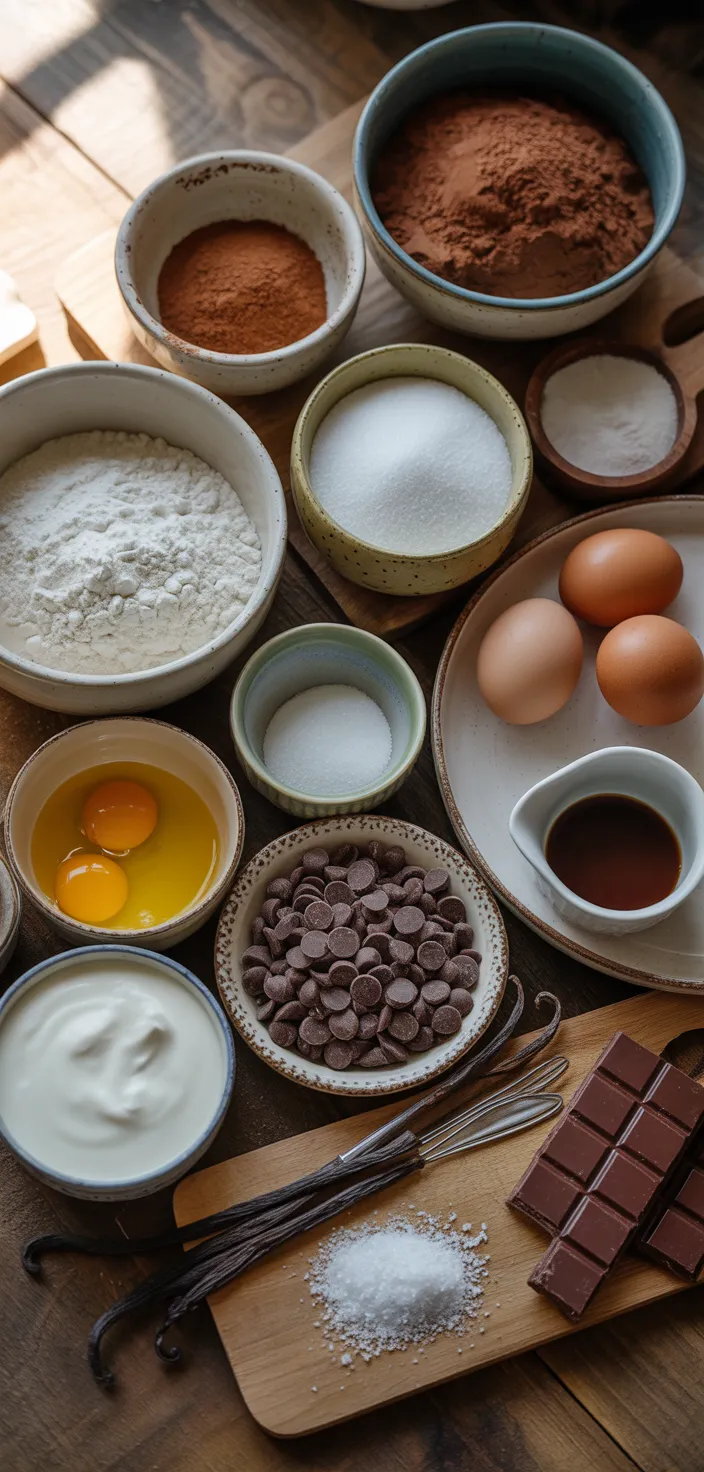 Ingredients photo for Double Chocolate Chip Muffins Recipe
