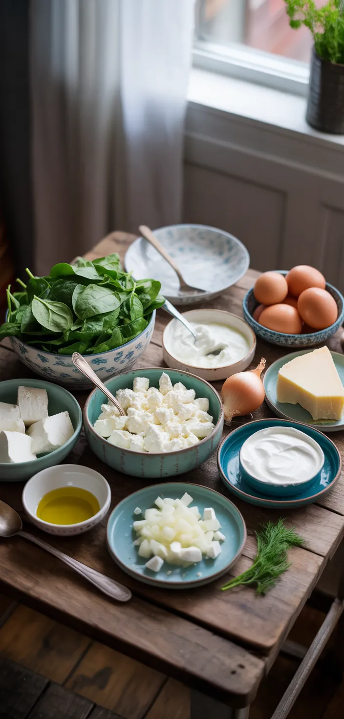 Ingredients photo for Feta And Spinach Casserole Recipe