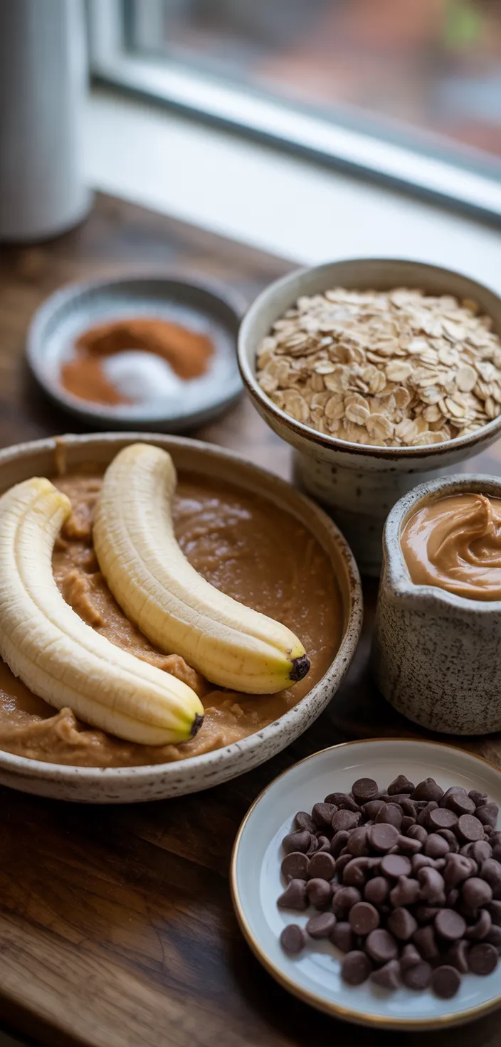 Ingredients photo for Healthy Banana Oatmeal Cookies Recipe