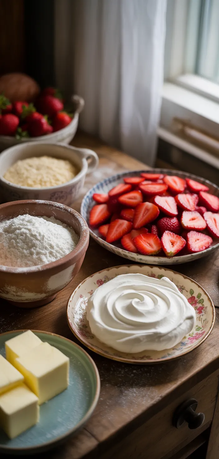 Ingredients photo for Strawberry Sheet Shortcake Recipe