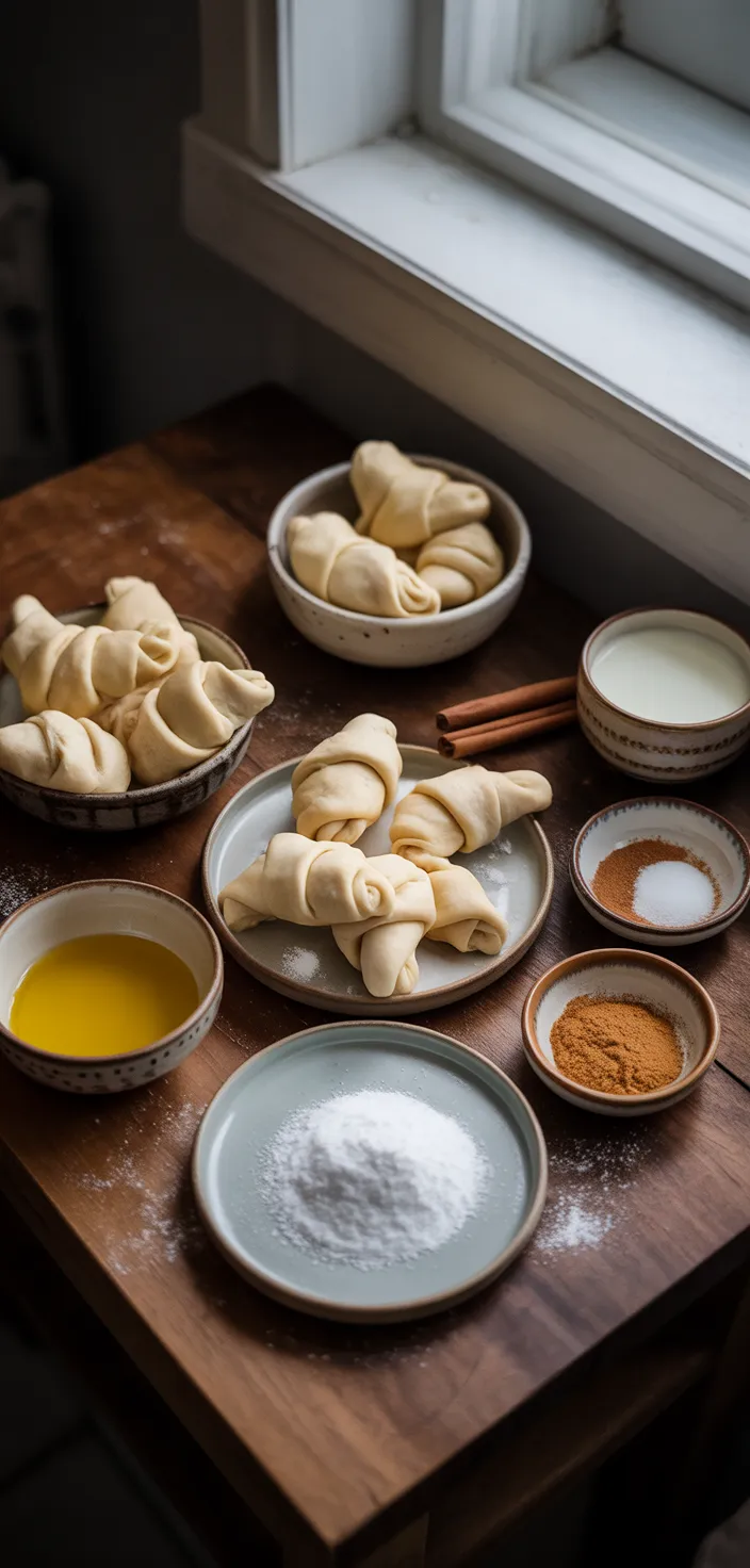 Ingredients photo for Warm Cinnamon Crescent Twists Recipe