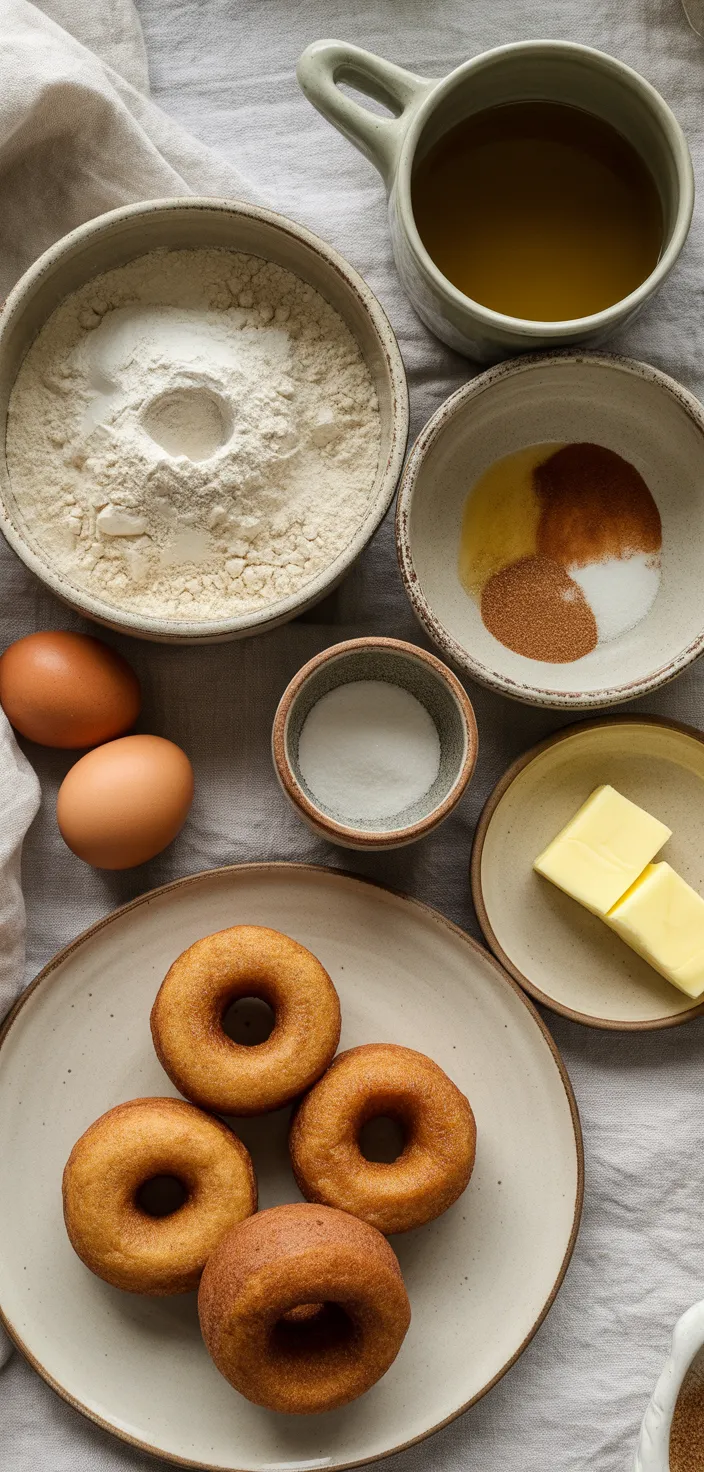 Ingredients photo for Baked Apple Cider Donuts With Cinnamon Sugar Recipe