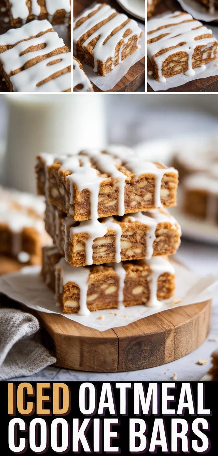A photo of Iced Oatmeal Cookie Bars Recipe