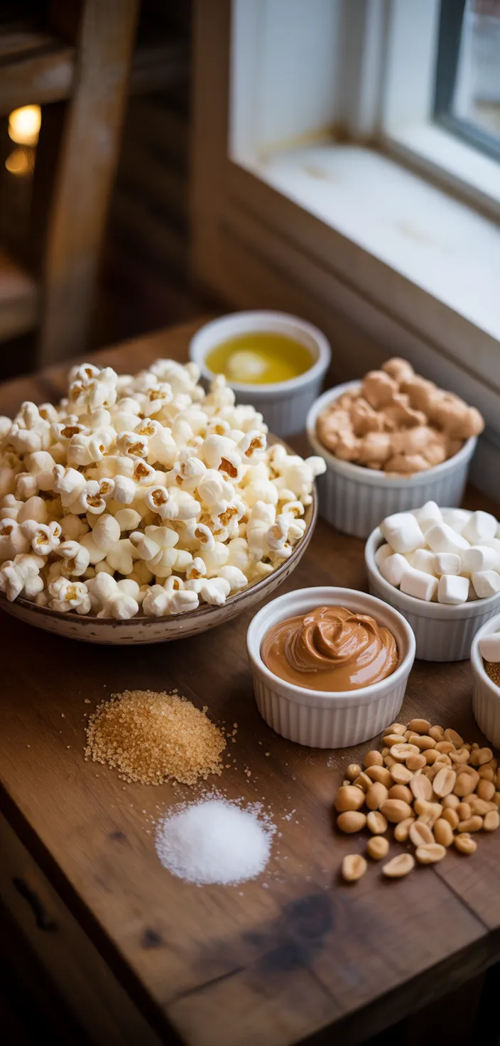 Ingredients photo for Peanut Butter Popcorn Recipe