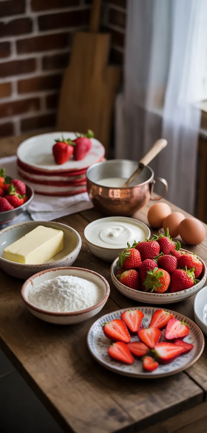 Ingredients photo for Strawberries And Cream Cake Recipe