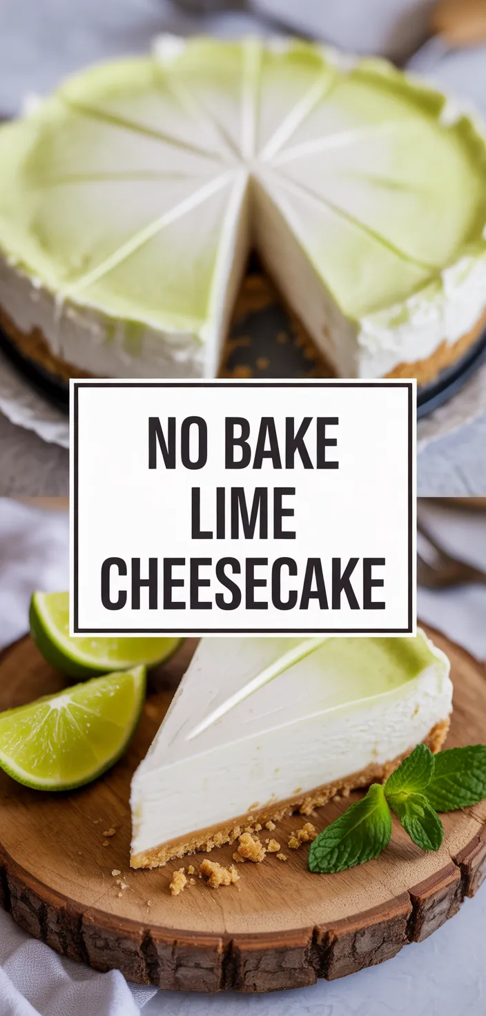 A photo of No Bake Lime Cheesecake Recipe