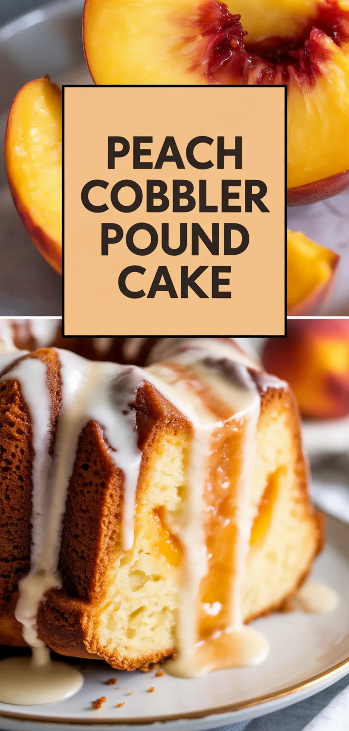 A photo of Peach Cobbler Pound Cake Recipe