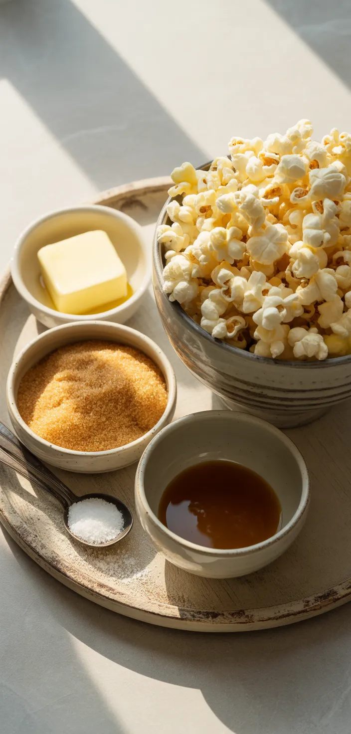 Ingredients photo for Grandma's Soft & Chewy Caramel Corn Recipe
