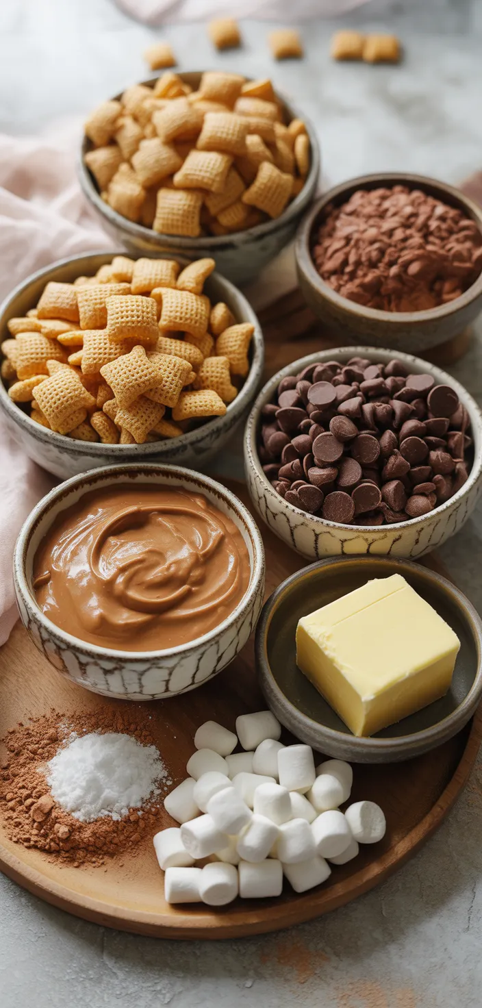 Ingredients photo for Hot Chocolate Muddy Buddies Recipe