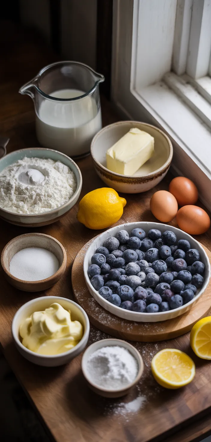 Ingredients photo for Lemon Blueberry Cupcakes With Lemon Cream Cheese Frosting Recipe