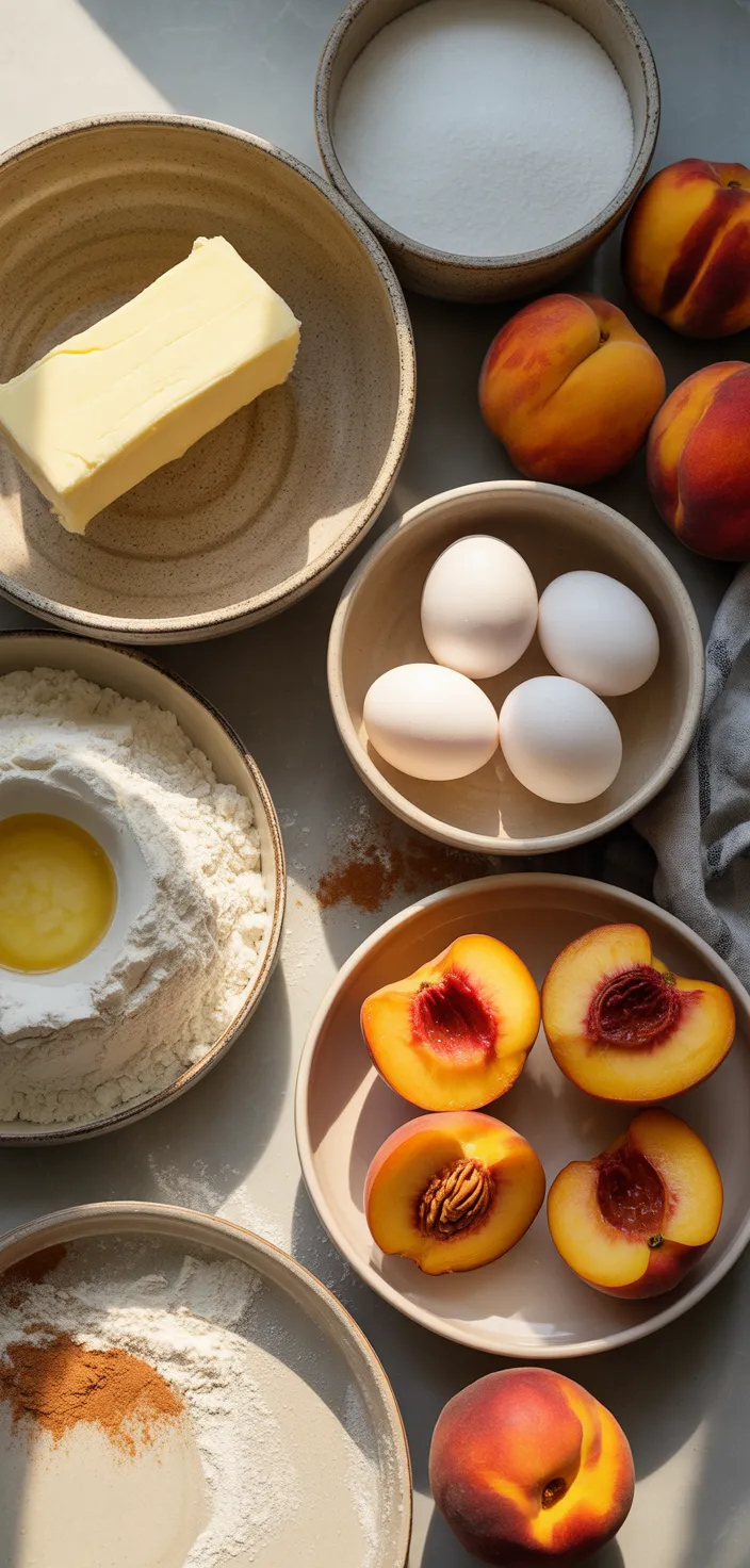 Ingredients photo for Peach Cobbler Pound Cake Recipe