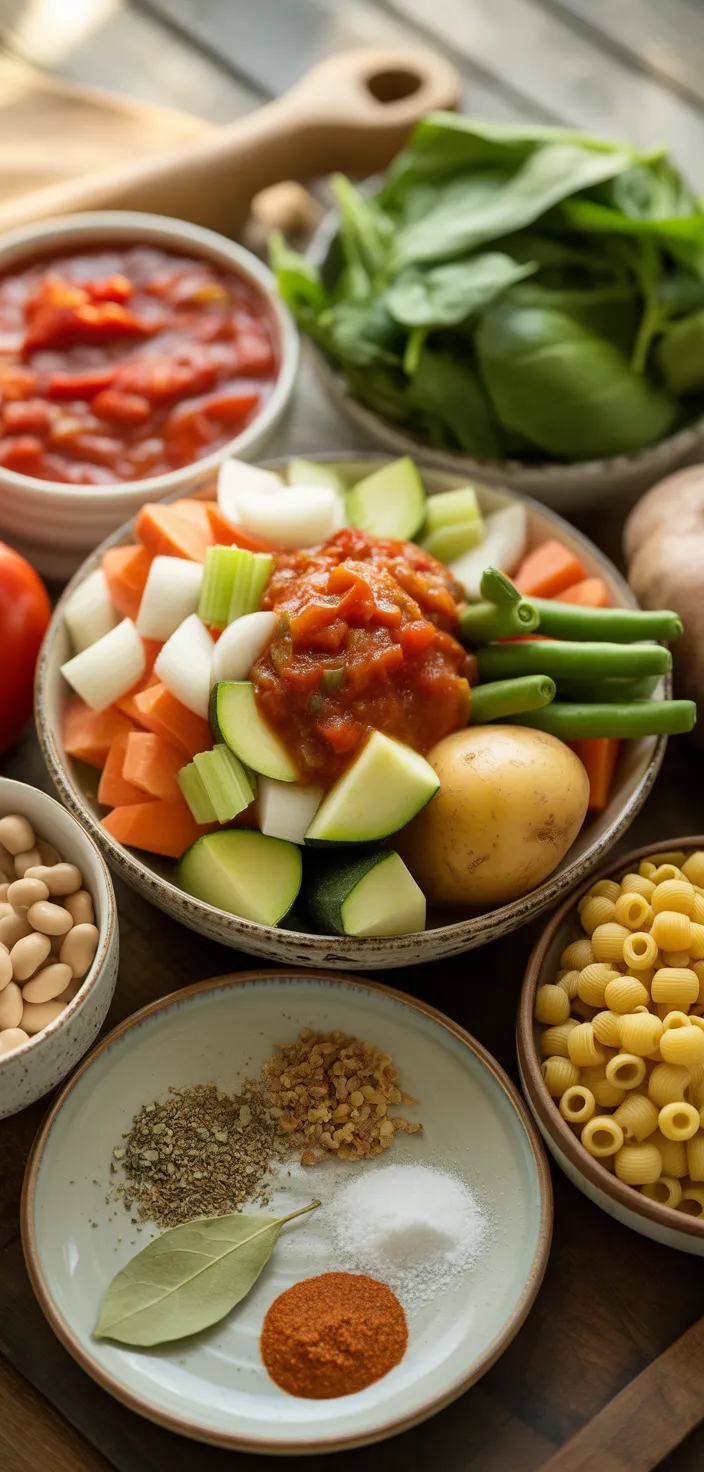 Ingredients photo for Vegan Minestrone Soup Recipe