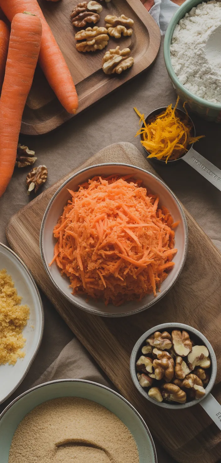 Ingredients photo for Carrot Cake With Orange Cream Cheese Frosting Recipe