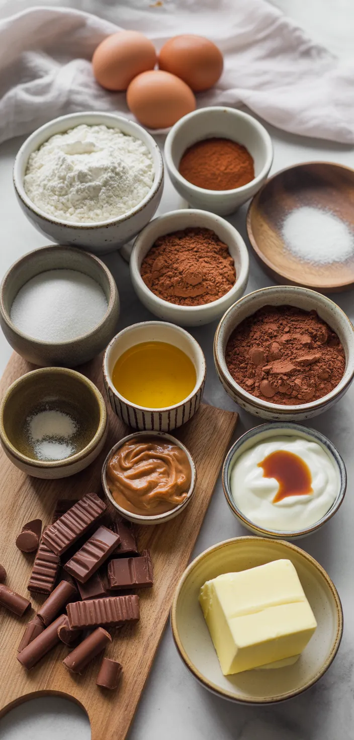 Ingredients photo for Chocolate Espresso Cupcakes With Salted Caramel Buttercream Recipe