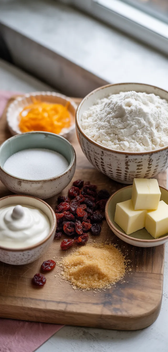 Ingredients photo for Starbucks Cranberry Orange Scones Copycat Recipe