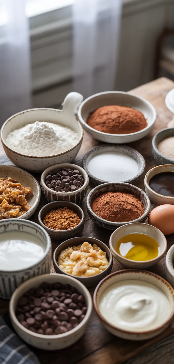 Ingredients photo for Chocolate Coffee Toffee Crunch Muffins Recipe