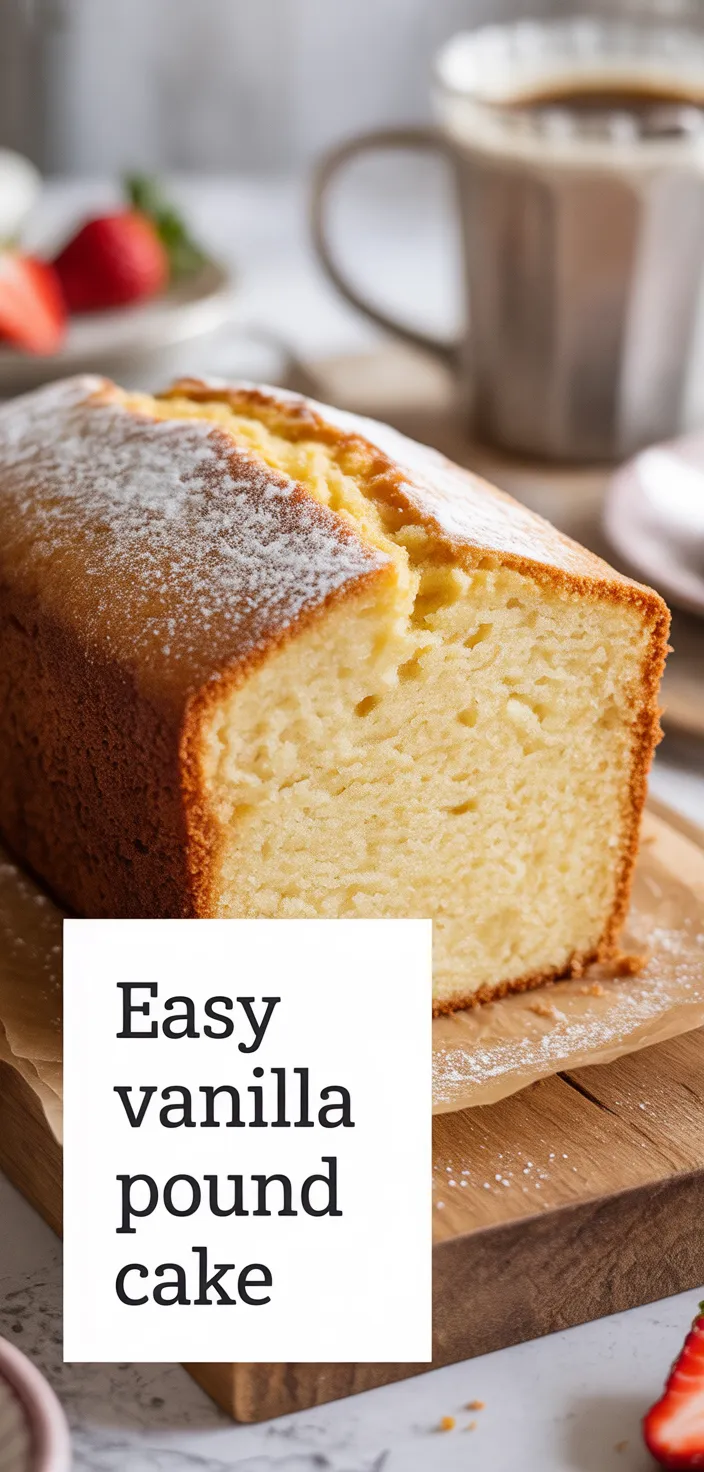 A photo of Easy Vanilla Pound Cake Recipe
