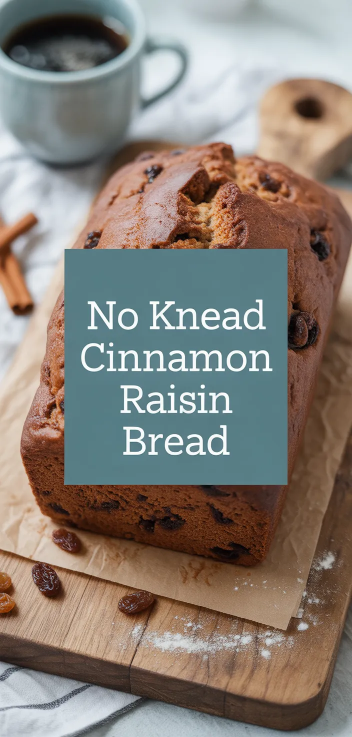A photo of No Knead Cinnamon Raisin Bread Recipe