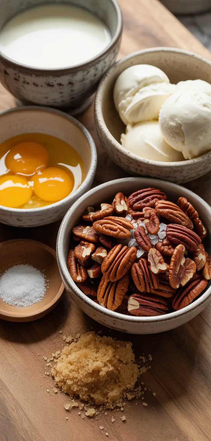 Ingredients photo for Homemade Butter Pecan Ice Cream Recipe