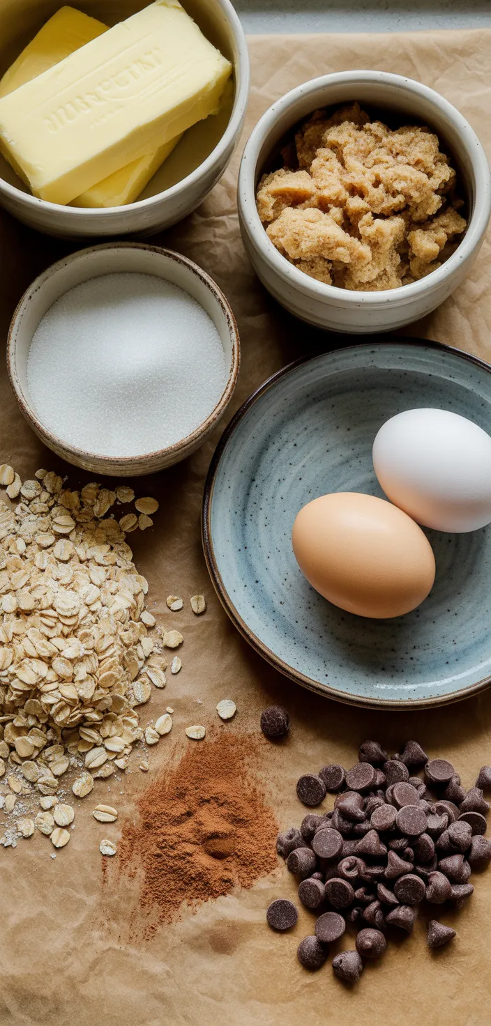Ingredients photo for Chewy & Soft Oatmeal Cookies Recipe
