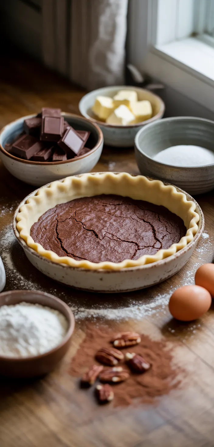 Ingredients photo for Gooey Brownie Pie Recipe