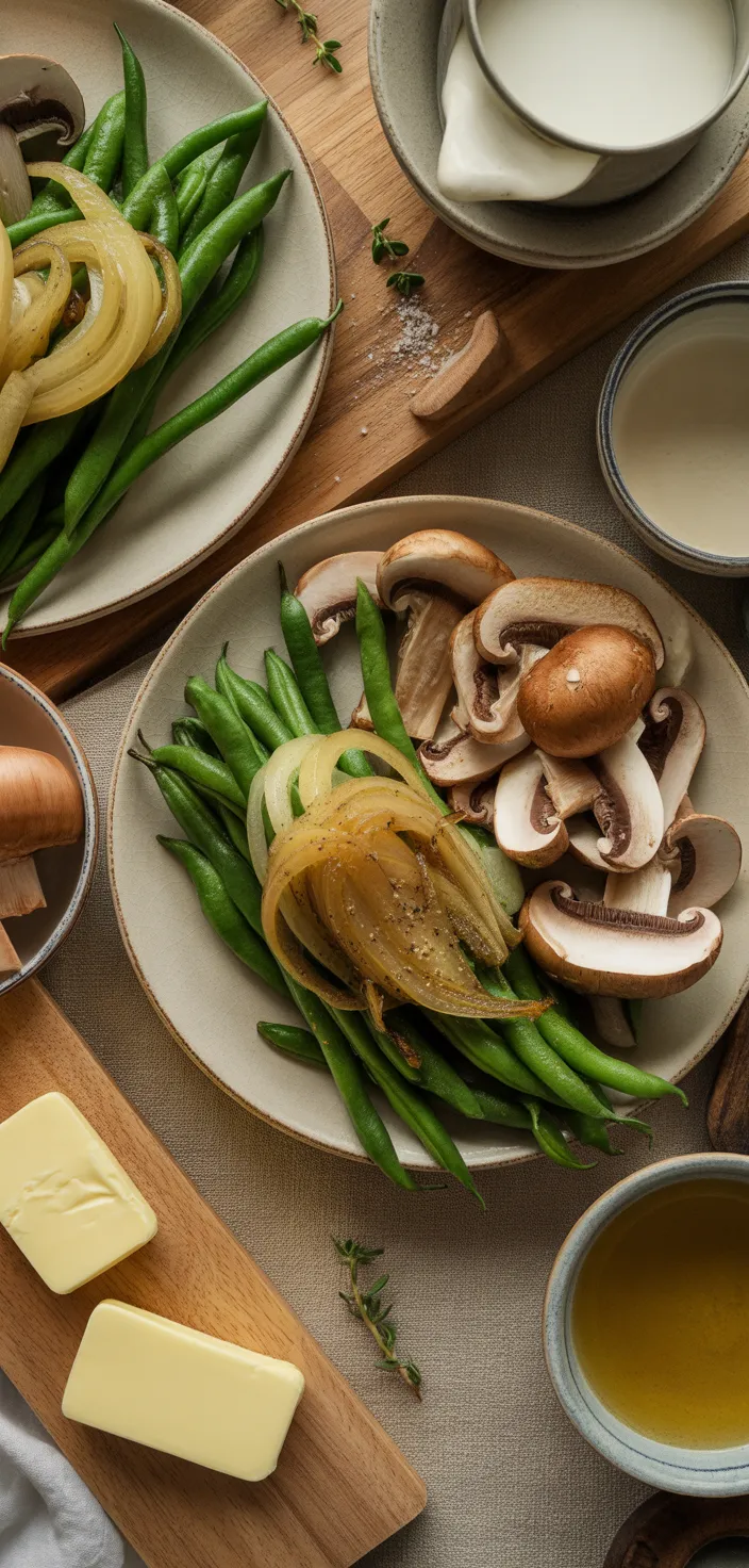 Ingredients photo for Best Homemade Green Bean Casserole Recipe