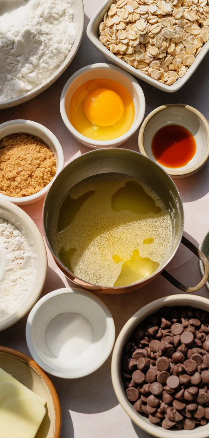 Ingredients photo for Chocolate Chip Oatmeal Cookies Recipe