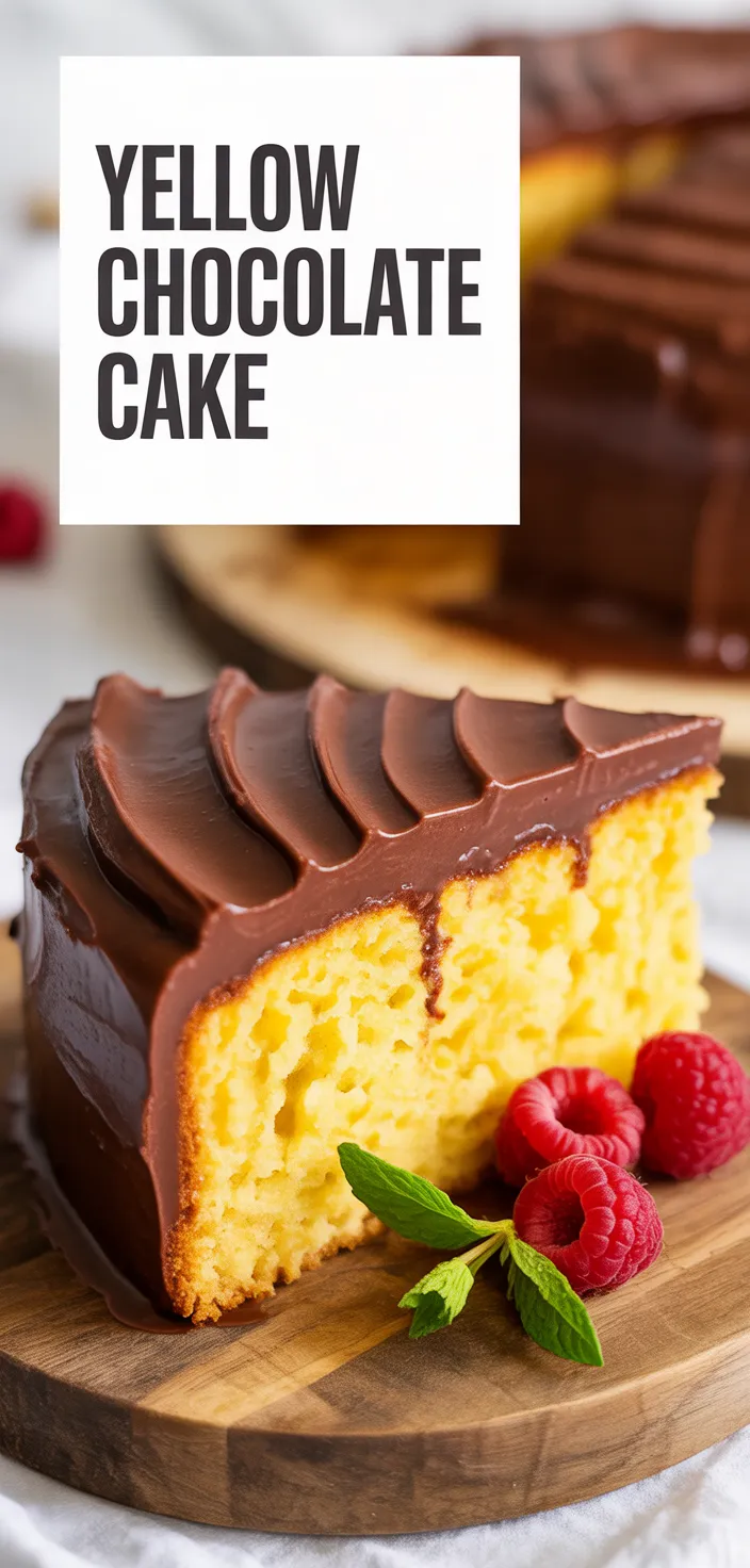 A photo of Easy Yellow Cake With Chocolate Frosting Recipe