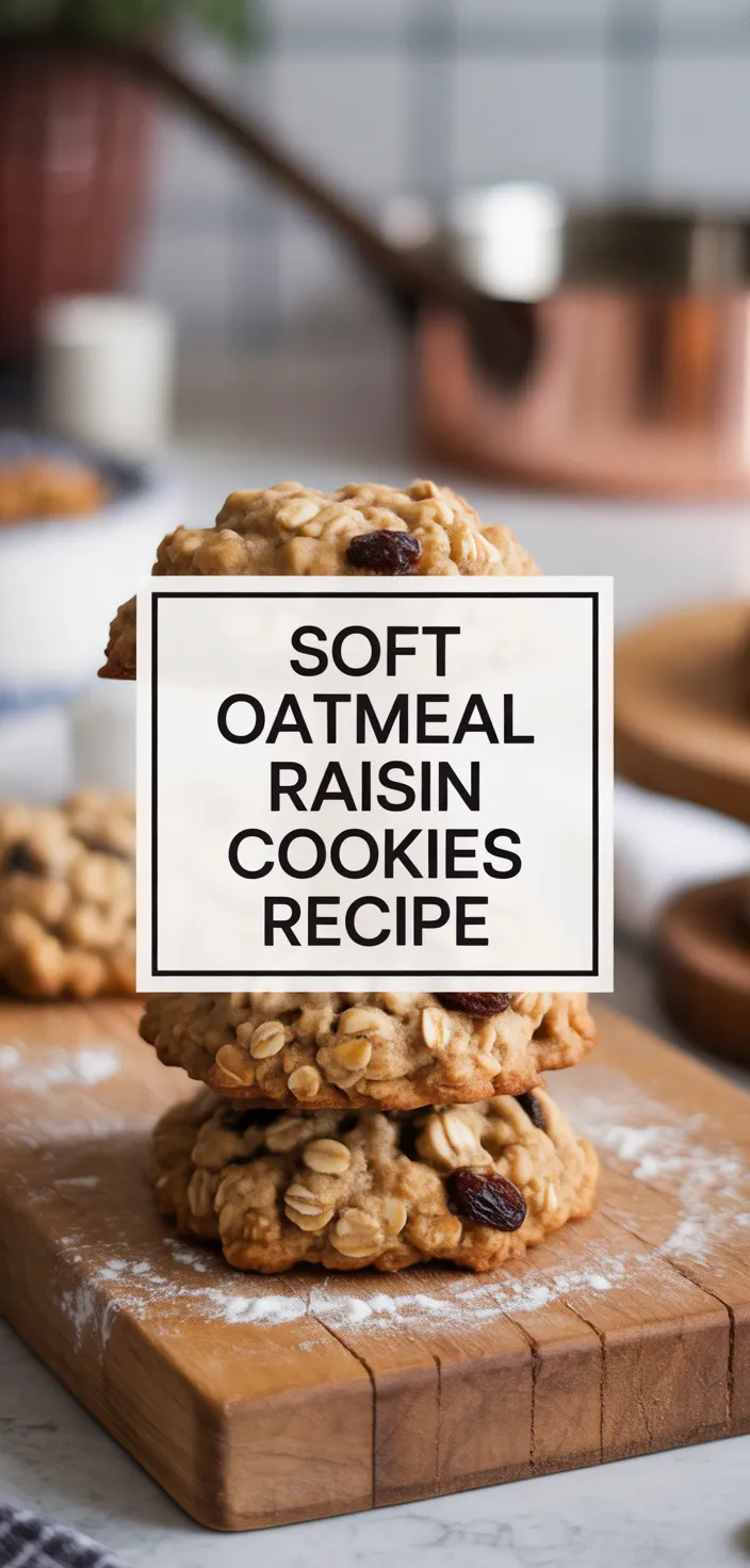 A photo of Soft Oatmeal Raisin Cookies Recipe