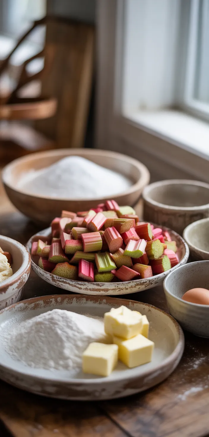 Ingredients photo for Fresh Rhubarb Pie Recipe