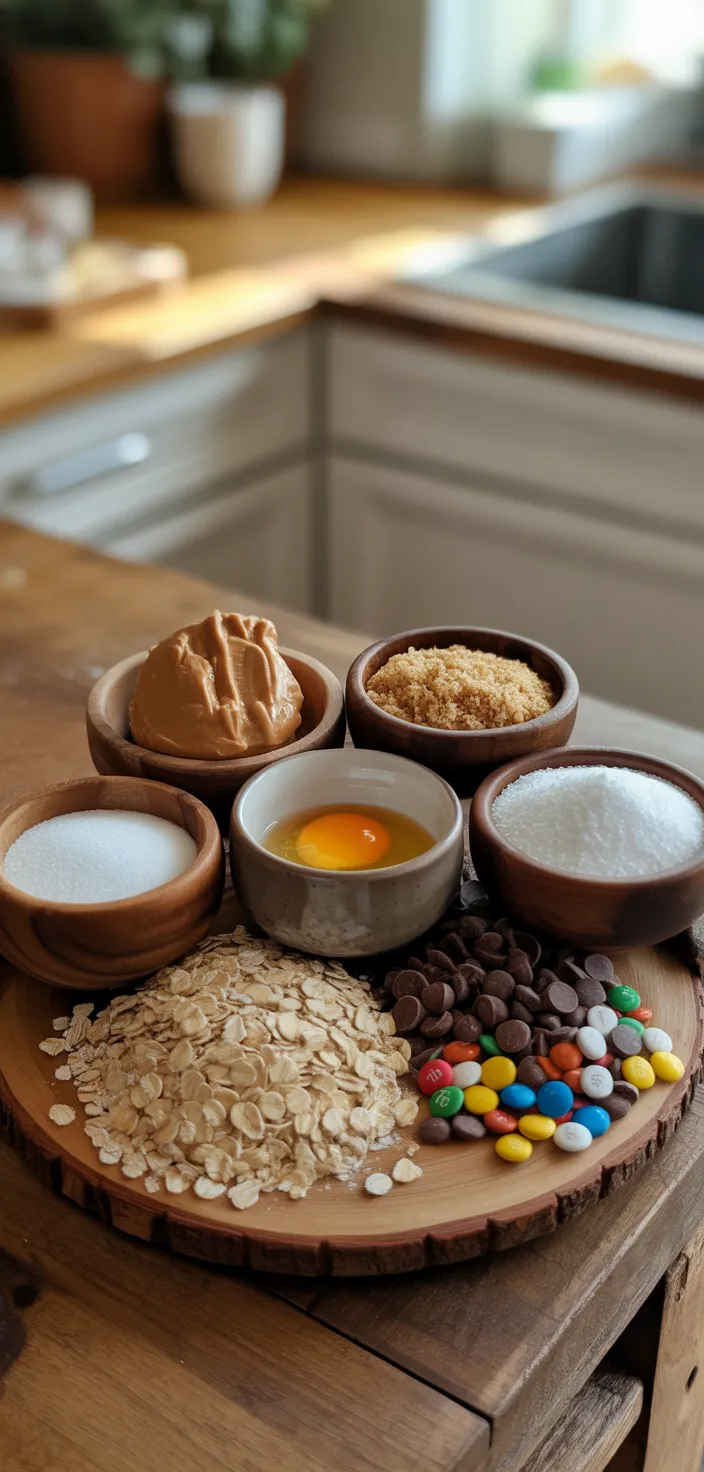 Ingredients photo for Gluten Free Flourless Monster Cookies Recipe