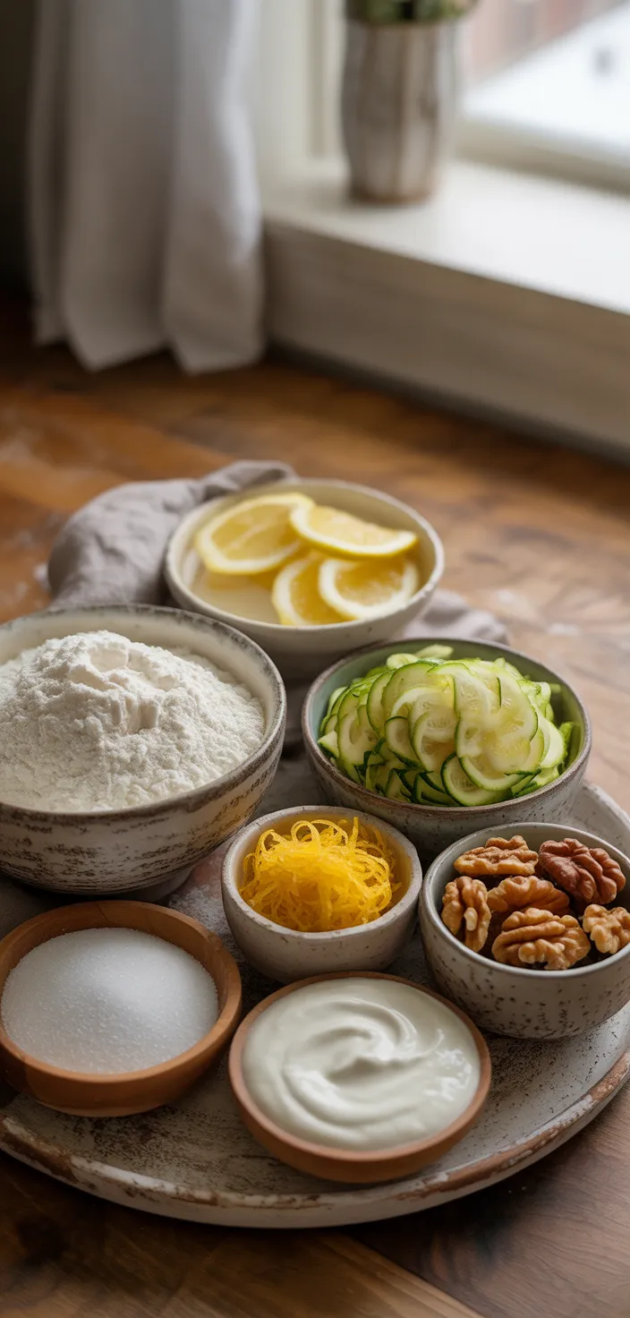 Ingredients photo for Luscious Lemon Zucchini Bread: A Zesty Loaf You Need To Try Recipe
