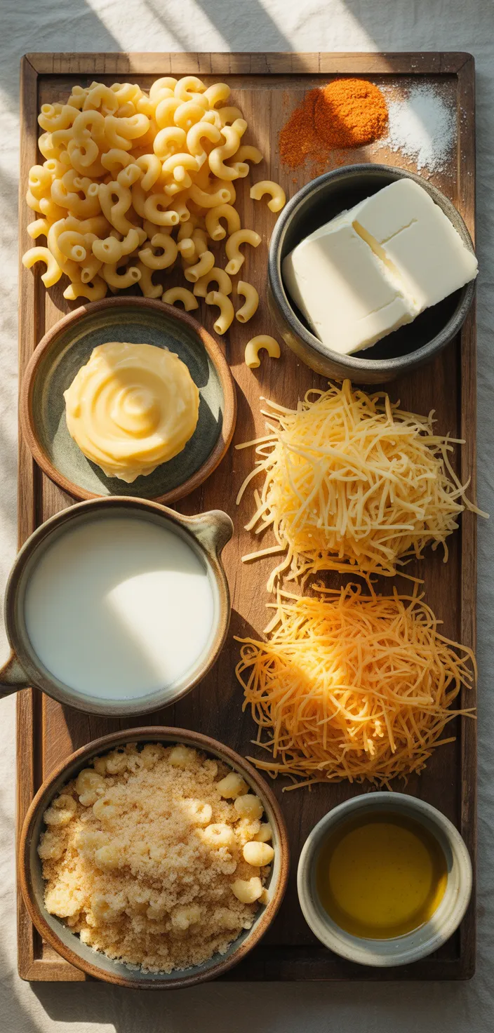 Ingredients photo for SOUTHERN BAKED MAC AND CHEESE Recipe