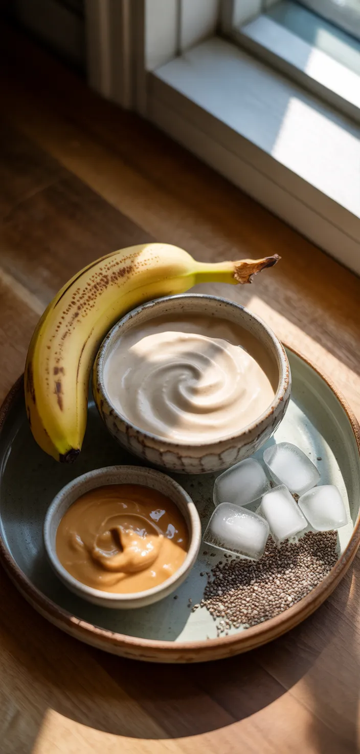 Ingredients photo for Chocolate Peanut Butter Banana Protein Smoothie Recipe (Fitness Ridge Copycat Recipe)