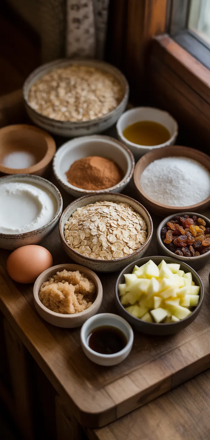 Ingredients photo for Healthy Apple Pie Oatmeal Cookies Recipe