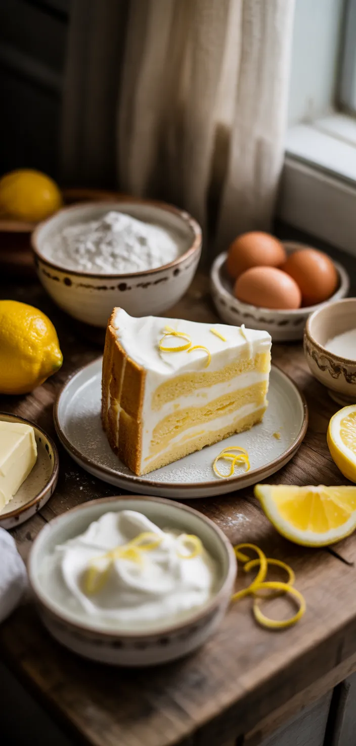 Ingredients photo for Italian Lemon Cream Cake – A Slice Of Heaven Recipe