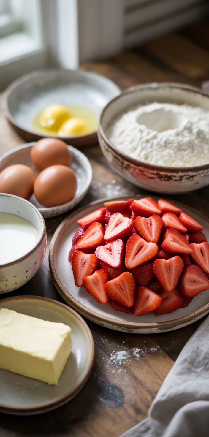 Ingredients photo for The Best Strawberry Shortcake Cake Recipe