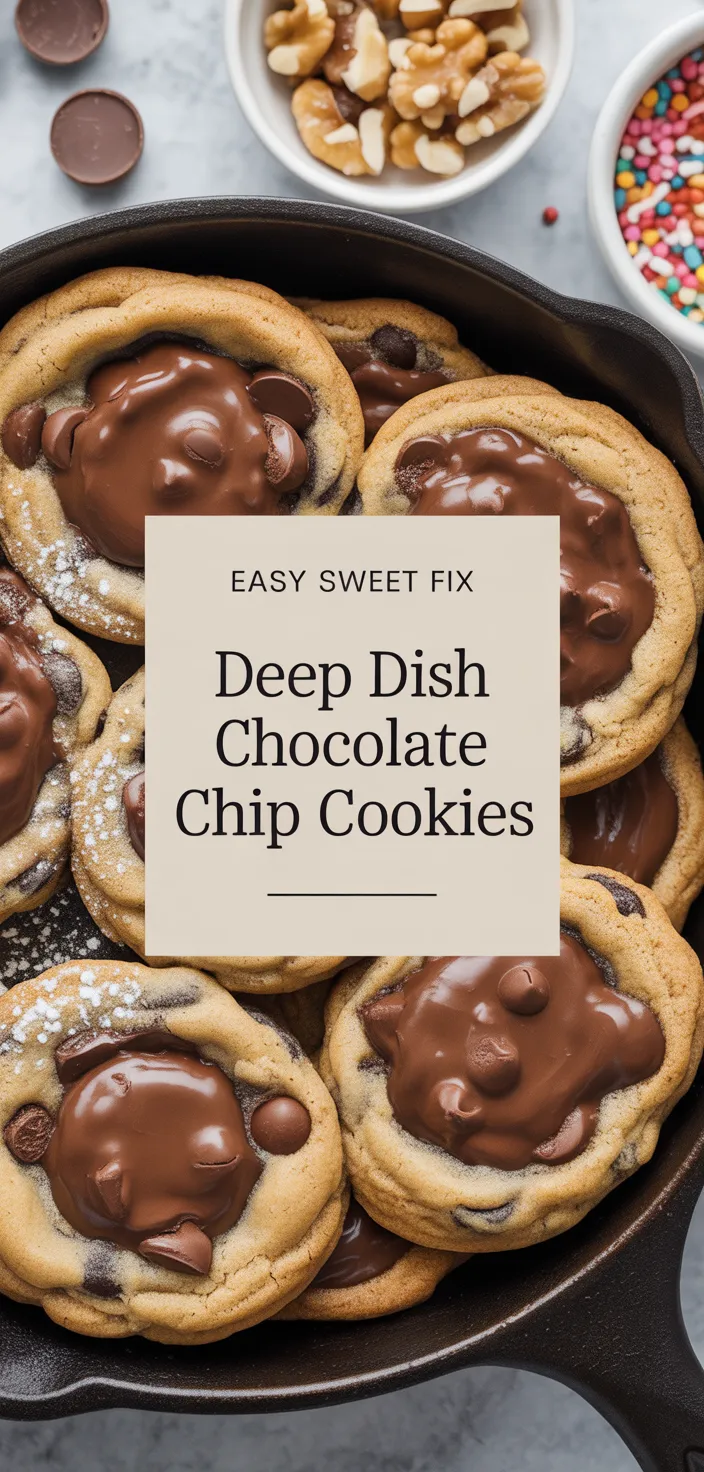A photo of Deep Dish Chocolate Chip Cookies Recipe