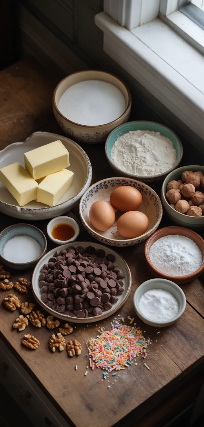 Ingredients photo for Deep Dish Chocolate Chip Cookies Recipe