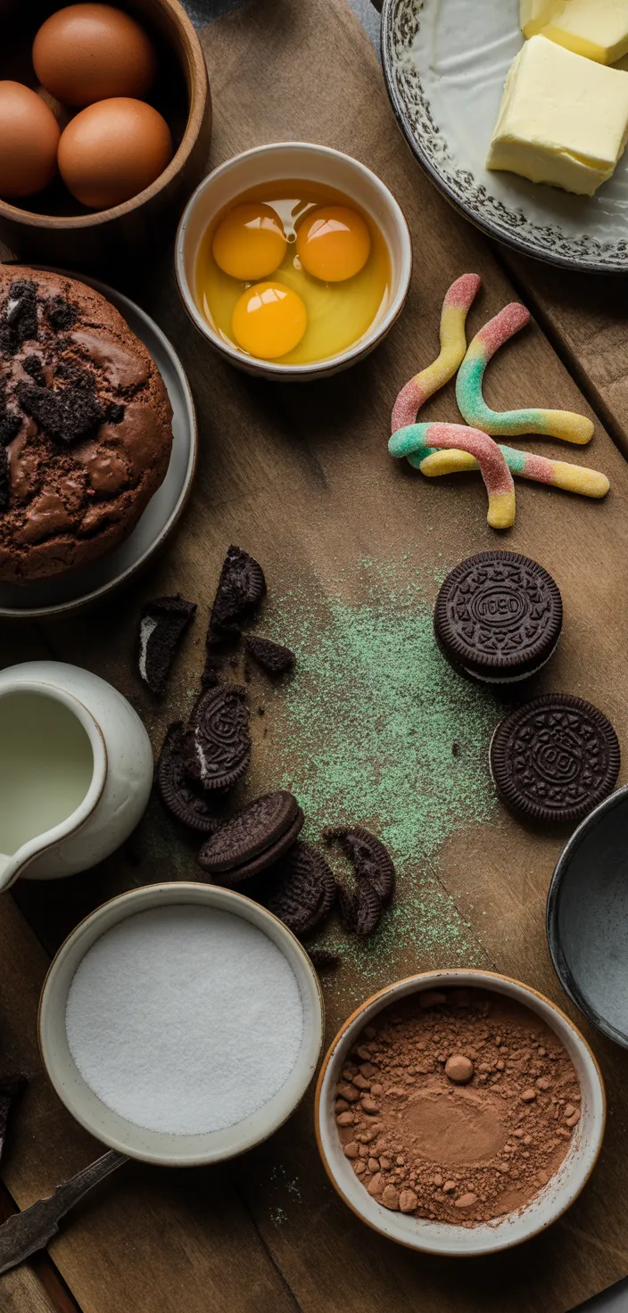 Ingredients photo for Halloween Dirt Cupcakes Recipe