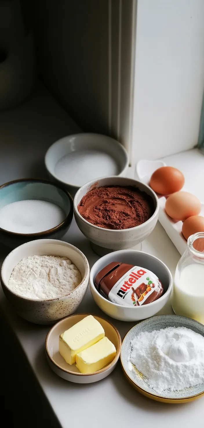Ingredients photo for Nutella Chocolate Cake Recipe